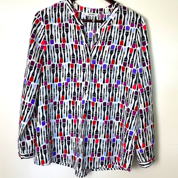 ZOZO Blouse with Paintbrush’s. Size Small - Picture 1 of 10